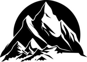 Berge - - schwarz und Weiß isoliert Symbol - - Vektor Illustration