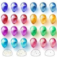 realistiska färgglada ballonger med konfetti realistisk vektor