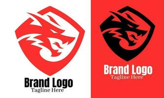 Drachen Kopf Logo Design Vektor