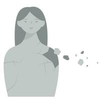 en kvinnas känslor är grånande ut. enkel vektor illustration.