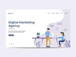 Digital Marketing Agentur Landung Seite Vorlage vektor