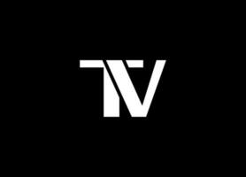 enkel TV brev logotyp ikon design. TV brev logotyp design. första monogram brev TV logotyp design vektor mall
