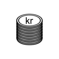 island valuta symbol, isländsk krona ikon, isk tecken. vektor illustration