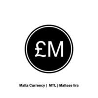 Malta Währung Symbol, maltesisch Lira Symbol, mtl unterzeichnen. Vektor Illustration