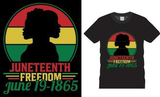 juni fira frihet juni 19-1865 t-shirt design vector.juneteenth juni juni 19-1865 vektor