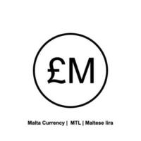 Malta Währung Symbol, maltesisch Lira Symbol, mtl unterzeichnen. Vektor Illustration