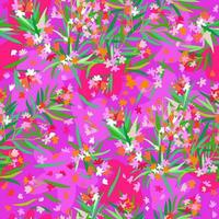 vektor sömlös ljus blommig mönster med oleander på rosa bakgrund