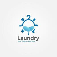 tvätt logotyp vektor grafisk design och Kläder ikon