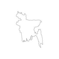 Gliederung Karte von asiatisch Bangladesch Land Kontinent vektor