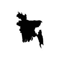 Bangladesch Karte Silhouette Vektor Illustration, asiatisch Land Karte Symbol
