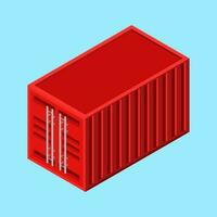röd behållare i isometrisk se i vektor illustration design