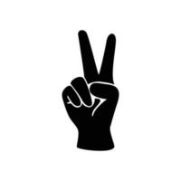 Sieg Geste Hand Symbol Design. Mensch Ausdruck durch Finger. vektor
