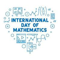 International Tag von Mathematik - - März 14 Vektor Linie Herz geformt Banner