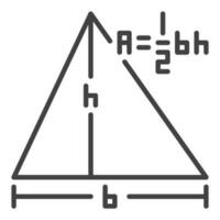 en 1 2bh vektor område av en triangel begrepp linje ikon