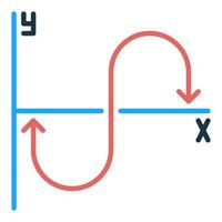 matematik fungera eller Graf vektor analys kurva begrepp färgad ikon