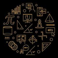 matematik utbildning begrepp vektor linje cirkel formad baner - matematik cirkel illustration