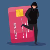 Hacker mit Kreditkartensymbol vektor