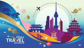 söder korea resa destination vektor illustration