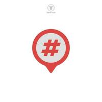 hashtag ikon vektor representation betona social media samspel, trender ämnen, och uppkopplad taggning, perfekt för digital kommunikation plattformar