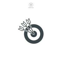 Ziel oder bullseye Symbol. ein konzentriert und wirkungsvoll Vektor Illustration von ein Ziel oder Volltreffer, Darstellen Ziele, Ziele, und Präzision.