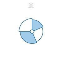 Kuchen Diagramm Symbol. ein visuell reizvoll Vektor Illustration von ein Kuchen Diagramm, Anzeigen Daten und Statistiken im ein klar und prägnant Benehmen.