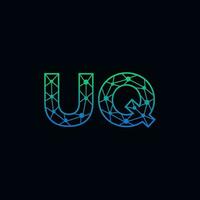 abstrakt brev uq logotyp design med linje punkt förbindelse för teknologi och digital företag företag. vektor