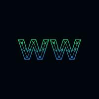 abstrakt Brief ww Logo Design mit Linie Punkt Verbindung zum Technologie und Digital Geschäft Unternehmen. vektor