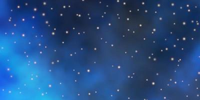 dunkelblaues Vektorlayout mit hellen Sternen verwischt dekoratives Design im einfachen Stil mit Sternenmuster für Neujahrswerbebroschüren vektor