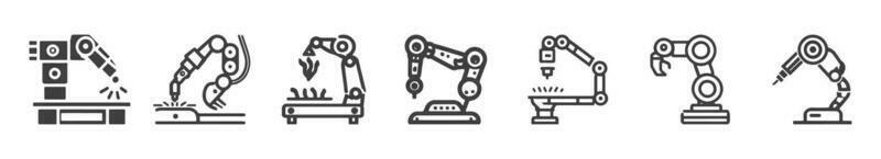 Roboterhand Manipulator Silhouette Symbol Symbol. vektor