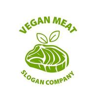 vegetarian kött premie logotyp. växt baserad kött logotyp. vektor