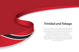 Welle Flagge von Trinidad und Tobago mit Copyspace Hintergrund. vektor