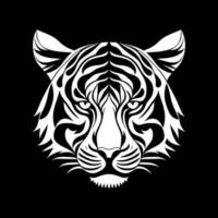 Tiger Kopf schwarz und Weiß Vektor Symbol.