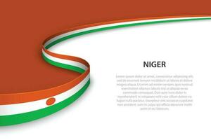 Vinka flagga av niger med copy bakgrund. vektor