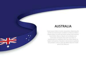 Welle Flagge von Australien mit Copyspace Hintergrund. vektor