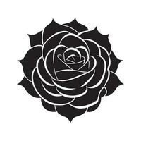 Rose Blume Silhouette Logo isoliert auf Weiß Hintergrund vektor