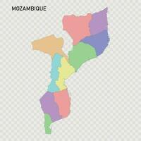 isolerat färgad Karta av moçambique vektor