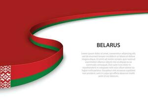 Vinka flagga av Vitryssland med copy bakgrund vektor