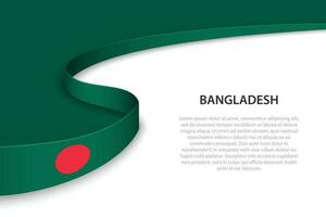 Vinka flagga av bangladesh med copy bakgrund vektor