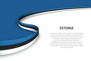 Welle Flagge von Estland mit Copyspace Hintergrund vektor