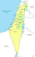 politisch Karte von Israel mit National Grenzen vektor
