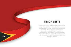 Welle Flagge von timor-leste mit Copyspace Hintergrund vektor