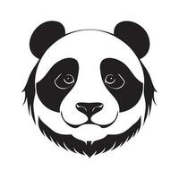 Panda Kopf schwarz und Weiß Vektor Symbol