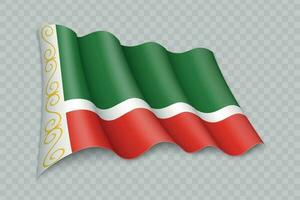 3d realistisch winken Flagge von chechnya ist ein Region von Russland vektor