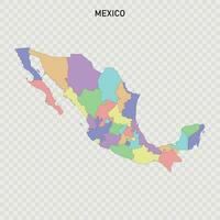 isoliert farbig Karte von Mexiko mit Grenzen vektor