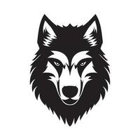 Wolf Kopf schwarz und Weiß Vektor Symbol.