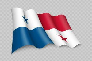 3d realistisch winken Flagge von Panama vektor