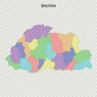 isoliert farbig Karte von Bhutan vektor