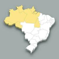 Norden Region Ort innerhalb Brasilien Karte vektor