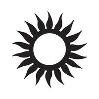 Sol silhuett logotyp isolerat på vit bakgrund vektor