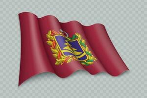 3d realistisch winken Flagge von Briansk Oblast ist ein Region von Russland vektor